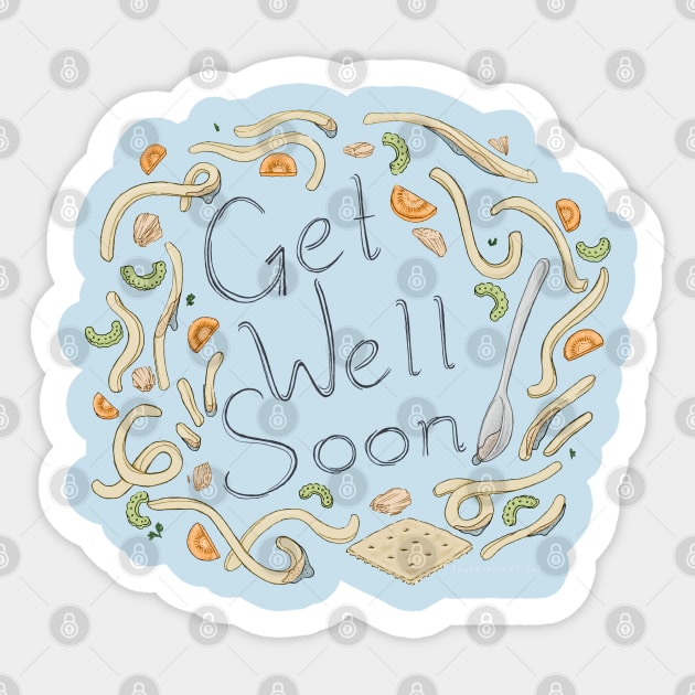 Get Well Soon Soup Sticker by SarahWrightArt